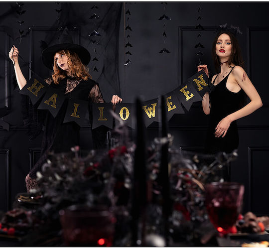 PartyDeco Steaguri Halloween În Culoare Neagră 20cm