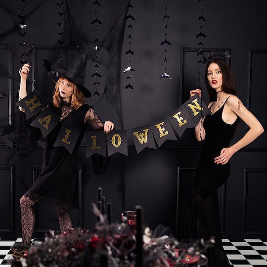 PartyDeco Steaguri Halloween În Culoare Neagră 20cm