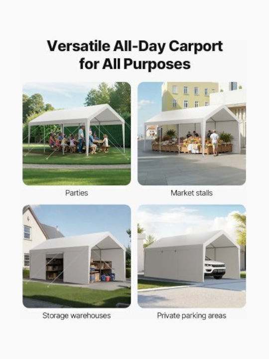 Vevor Gazebo Garten Weiß 3.048x6.096m