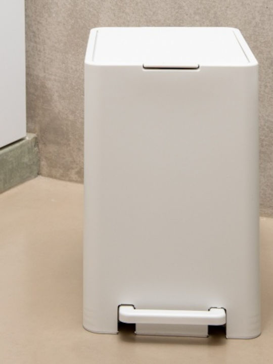 Κάδος Μπάνιου Πεντάλ 17lt 18.5x26x37cm Εσωτερικό Κάδο 10lt 1.04kg Πλαστικό Soft Close Λευκό Ελλάδας