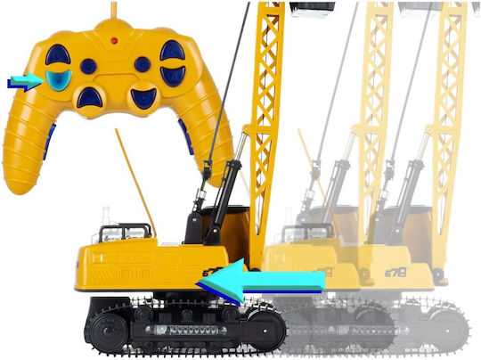 Jucărie Cu Teleghidare Excavator Cu Cărămidă "isp Likesmart Cărămidă" Lumină Led Sunete Baterie Reîncărcabilă Nimh 4.8v 300mah Șenile de Cauciuc Rotire la 360° Cablu de Încărcare Galben