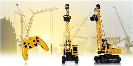 Jucărie Cu Teleghidare Excavator Cu Cărămidă "isp Likesmart Cărămidă" Lumină Led Sunete Baterie Reîncărcabilă Nimh 4.8v 300mah Șenile de Cauciuc Rotire la 360° Cablu de Încărcare Galben