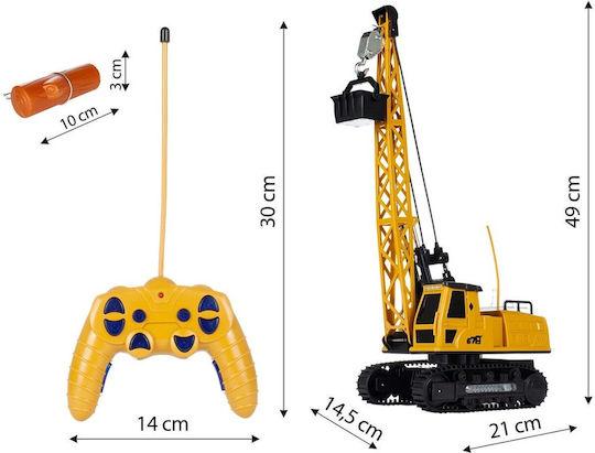 Jucărie Cu Teleghidare Excavator Cu Cărămidă "isp Likesmart Cărămidă" Lumină Led Sunete Baterie Reîncărcabilă Nimh 4.8v 300mah Șenile de Cauciuc Rotire la 360° Cablu de Încărcare Galben