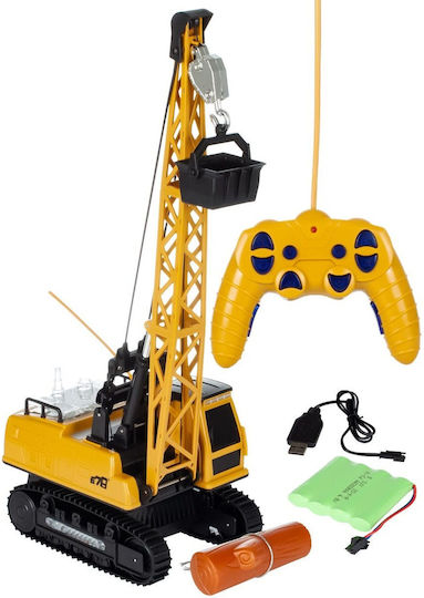 Jucărie Cu Teleghidare Excavator Cu Cărămidă "isp Likesmart Cărămidă" Lumină Led Sunete Baterie Reîncărcabilă Nimh 4.8v 300mah Șenile de Cauciuc Rotire la 360° Cablu de Încărcare Galben