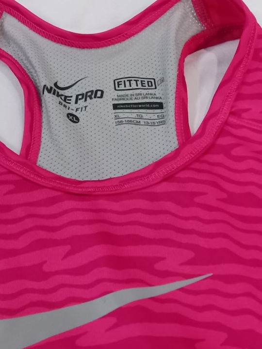 Nike Print Bra Παιδικό Μπουστάκι Φούξια