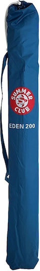 Summer Club Eden 225 Σπαστή Ομπρέλα Θαλάσσης Αλουμινίου Διαμέτρου 2.25m με UV Προστασία και Αεραγωγό Blue/Black