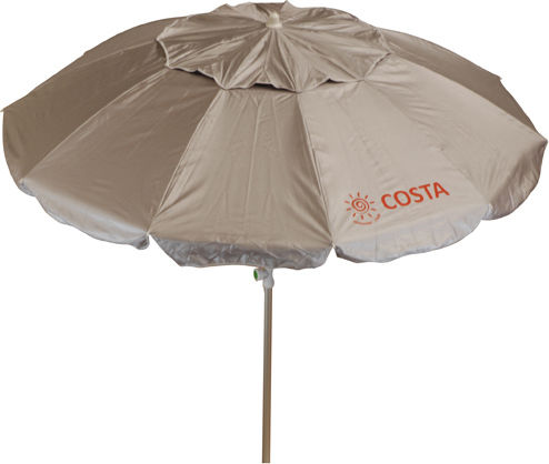 Summer Club Costa Folding Aluminum Beach Umbrella Diameter 2m with UV Protection and Air Duct Silver Blue