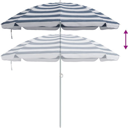 vidaXL Pliabil Umbrelă de Plajă cu Diametru de 2.4m Albastru 4010663