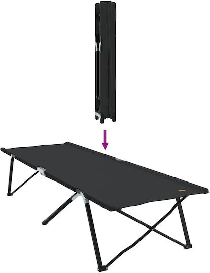 Folding Guest Bed Without Mattress Single Black 208x74x74cm