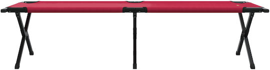 Folding Guest Bed Campaign Single Red 193x69x45cm