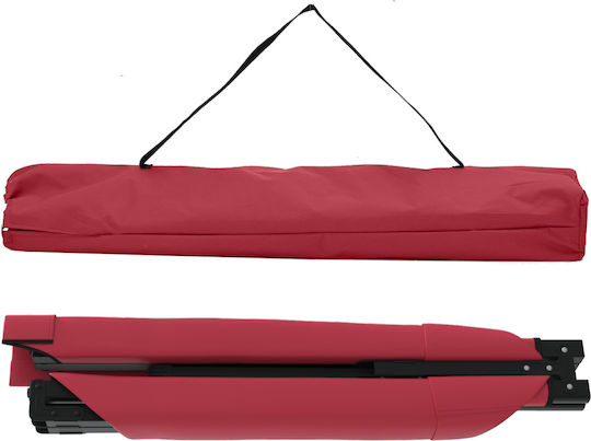 Folding Guest Bed Campaign Single Red 193x69x45cm