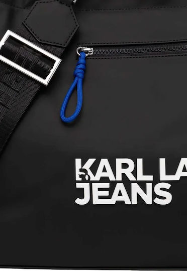 Karl Lagerfeld Jeans Σακ Βουαγιάζ Μαύρο Υφασμάτινο Μ54xΠ23xΥ32εκ.