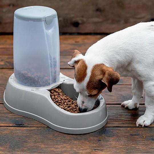 Stefanplast Automatic Plastic Bowl with Container Food for Dog & Cat 3.5L in Blue Colour