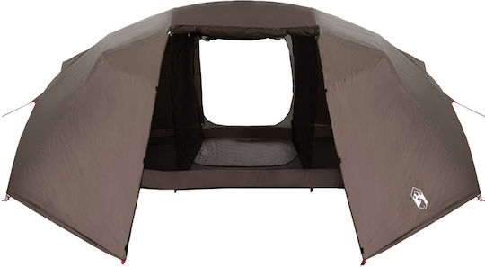 vidaXL Camping Tent Tunnel Brown with Double Cloth for 7 People 514x465x187cm