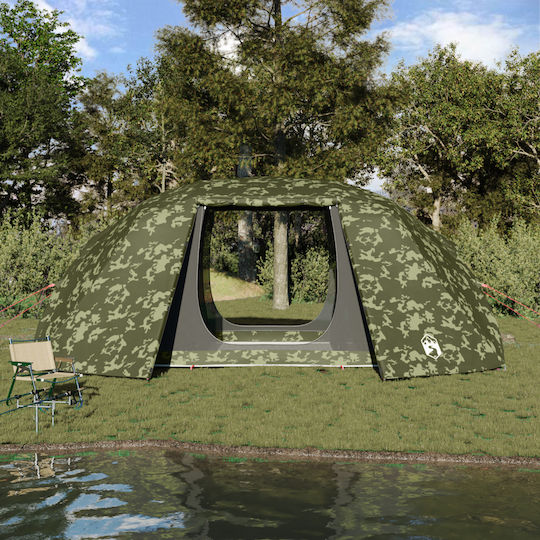 vidaXL Fishing Igloo Green Camping Tent for 7 People 514x465x187cm