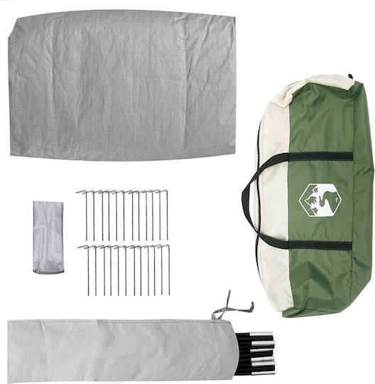 vidaXL Summer Camping Tent Teepee Green for 6 People 404x370x270cm