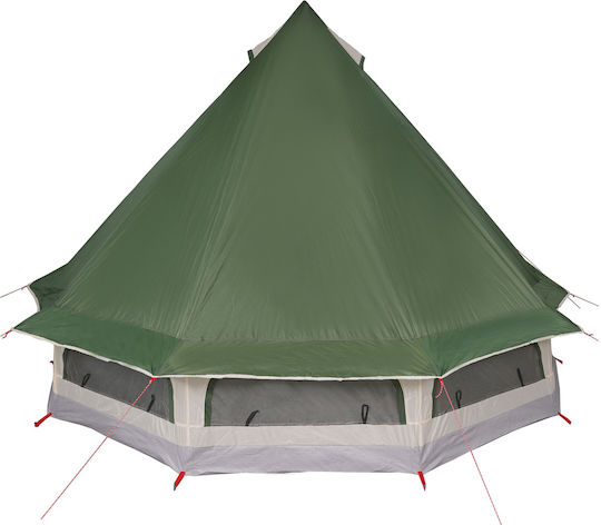 vidaXL Summer Camping Tent Teepee Green for 6 People 404x370x270cm
