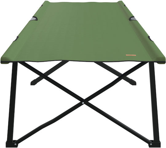 vidaXL Șezlong de plajă Verde Pliere Oțel 74x208x48cm