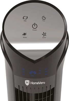 HomeVero Ανεμιστήρας Πύργος 45W με Τηλεχειριστήριο Μαύρος