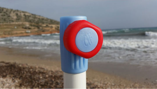 Golden Fleece Κρουστικό Κοντάρι Μεταλλικό 32mm Λευκό /Σιέλ