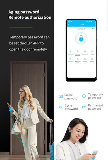 Roza Smart Wifi Κλειδαριά Κωδικό Αποτύπωμα App Cps01