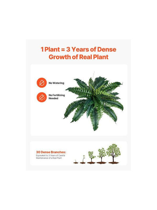 Artificial Decorative Branch Fern Green 15cm 2pcs Vevor