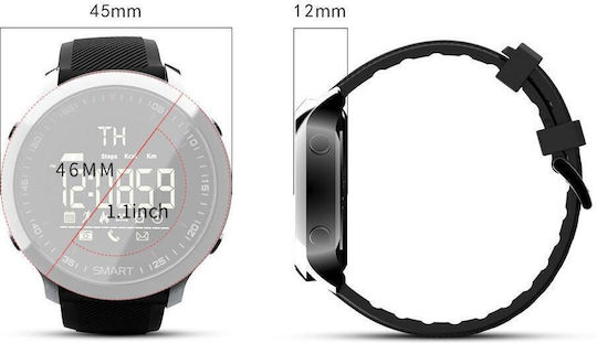 Lokmat MK18 Smartwatch με Παλμογράφο (Μαύρο)