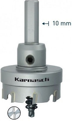 Karnasch Lochsäge Karbid mit Durchmesser 27mm für Metall und Kunststoff mit Führung