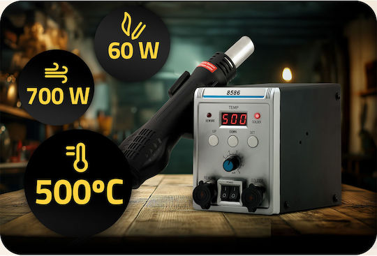 700w Soldering Station Hm-294 2 In 1 5 Nozzles Lcd 230v