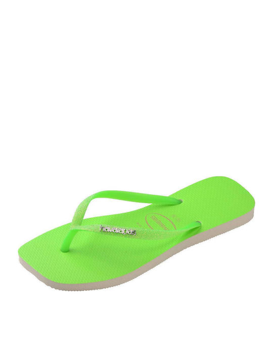 Slim Square Glitter Neon Σαγιονάρες Lime