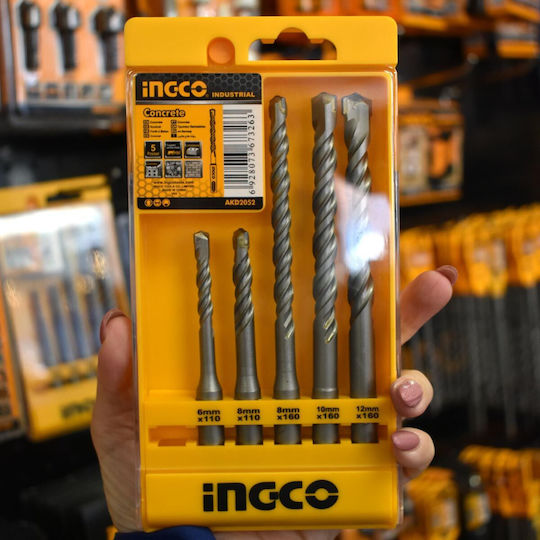 Ingco Set of 5 Drills with SDS Plus Shank for Masonry