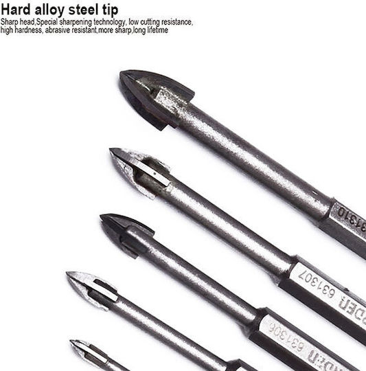 Harden Four-Cut Drill Carbide with Hexagonal Shank for Glass και Tiles 10mm
