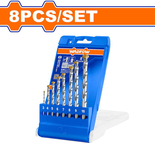 Wadfow Set of 8 Diamond Drills for Masonry