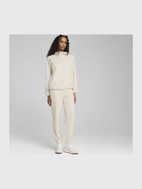 Short Women's Jacket for Winter Ecru