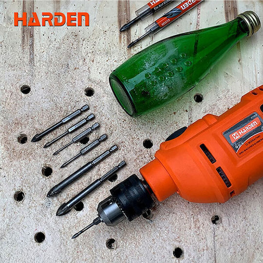 Harden Four-Cut Drill Carbide with Hexagonal Shank for Glass και Tiles 12mm
