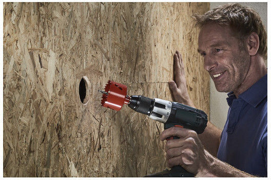 Wolfcraft Lochsäge HSS Trockenschnitt mit Durchmesser 45mm für Holz, Metall und Kunststoff