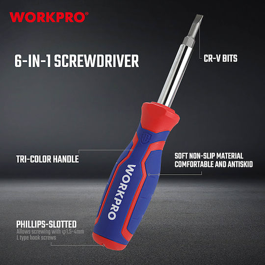 WorkPro Screwdriver with Interchangeable Tips
