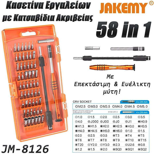 Jakemy Șurubelniță De Nucă cu 54 Vârfuri Magnetice Schimbabile