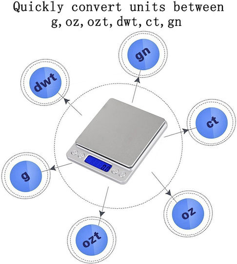 GeHock Mini Electronic Precision Commercial Scale with Weighing Capacity of 0.5kg and Division 0.01gr