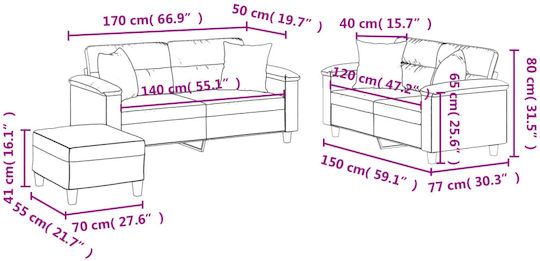 Set de Sufragerie 3 Scaune & 2 Scaune & Taburet