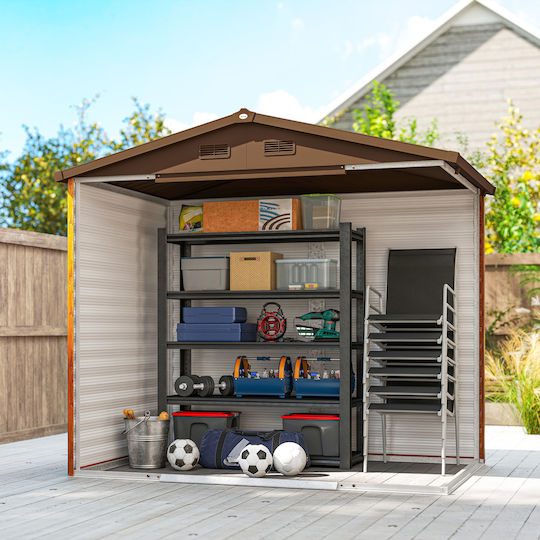 Metallische Gartenhaus mit Lüftungsschlitzen M2.3xB1.5xH2m
