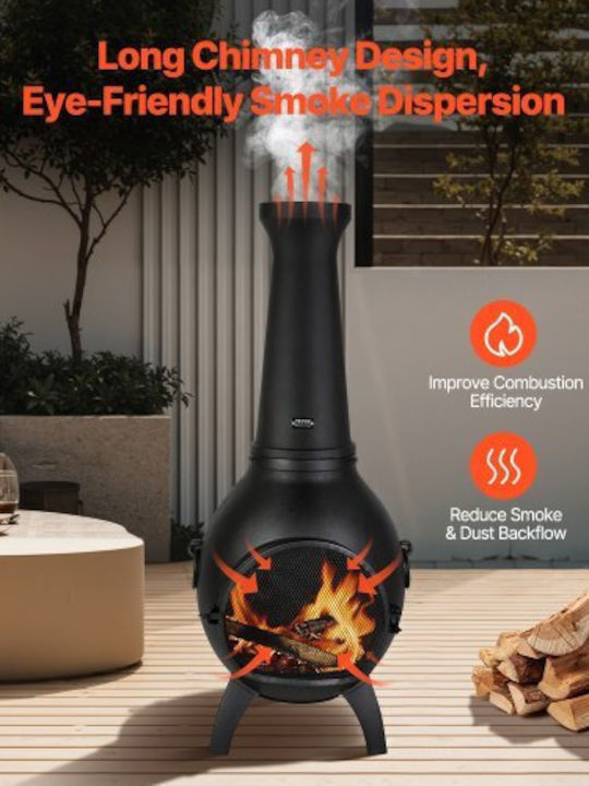 Vevor Firepit Black 43x42x112cm