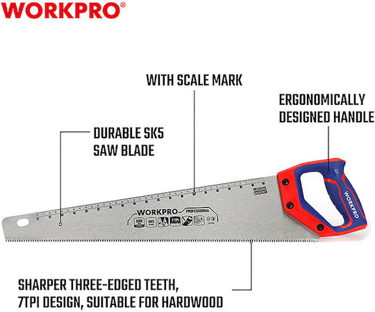 Σεγατσα 500mm 20" 7tpi Wp215007 Workpro Profi
