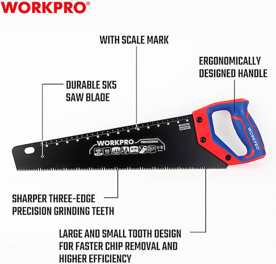 Σεγατσα 400mm 16" 8 Tpi Wp215013 Workpro Profi