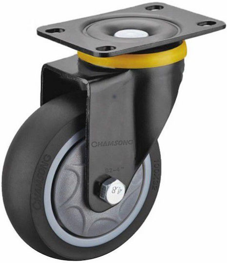 Chamsong Wheels 07341 Rotating Rubber Wheel with Brake 100x65mm