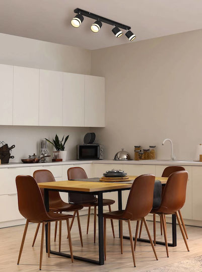 Globo Lighting Σποτ με 4 Φώτα και με Ντουί GX53 σε Μαύρο Χρώμα
