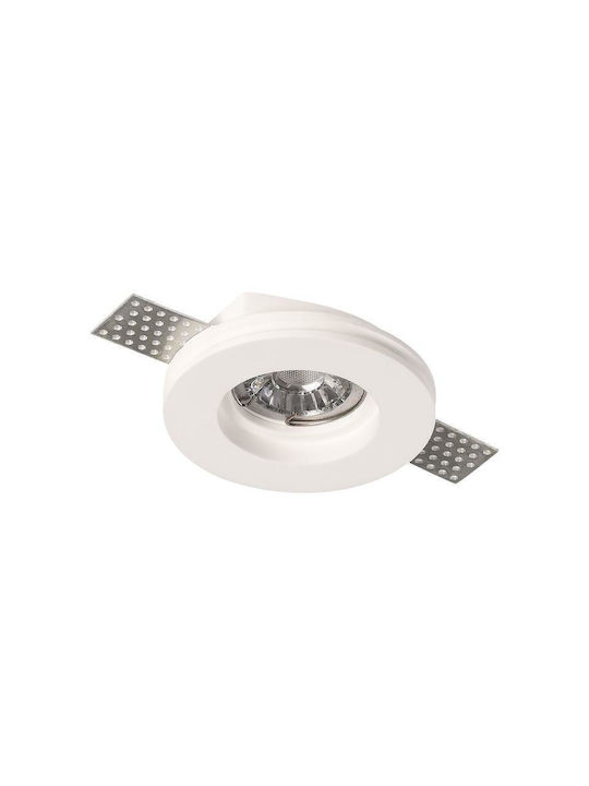 Geyer Round Plaster Recessed Spot with Socket GU10 White 10x10cm. 1pcs