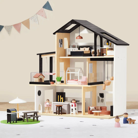 Casă Modernă Tiny Land Casă De Păpuși Din Lemn 69cm