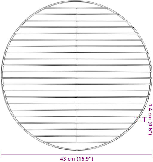 vidaXL Inox Grillrost 43cmx43cmcm