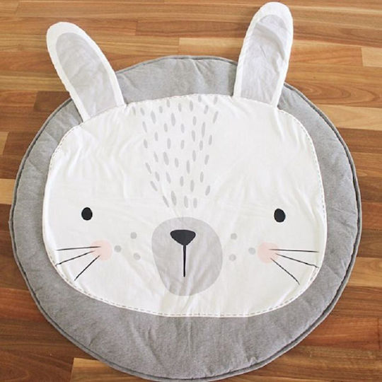 Kids Rug Gri Round with Diameter 34cm Thickness 70mm